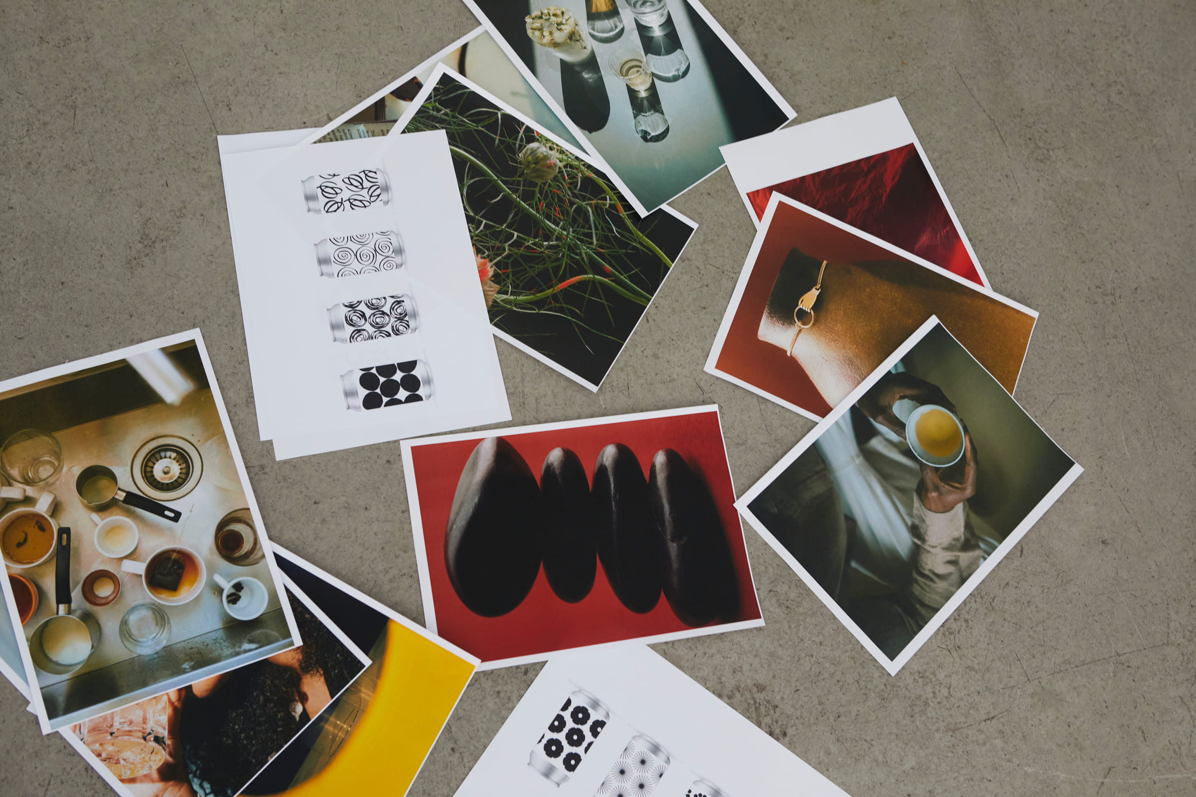 A product shoot table at a launch