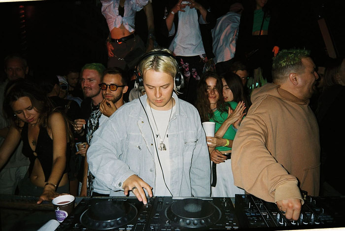 A DJ playing to a crowd
